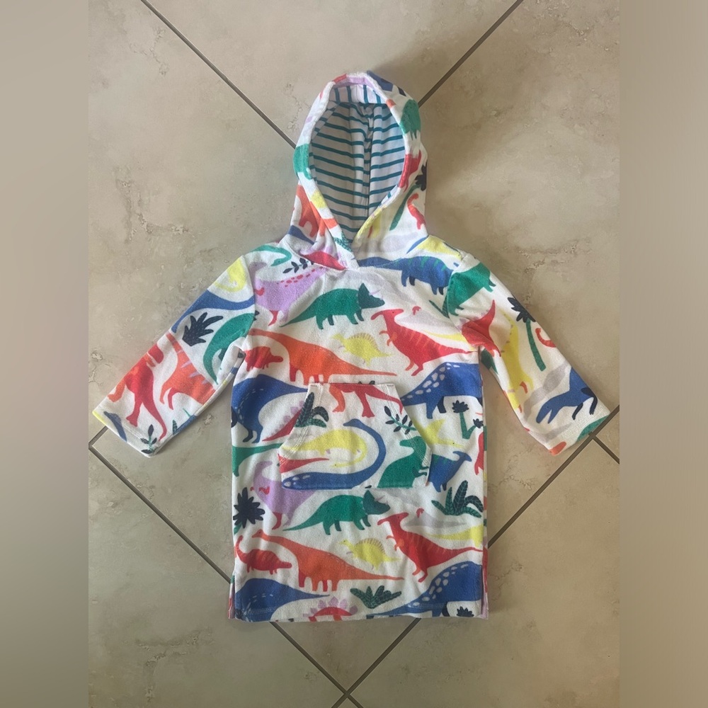 Mini Boden Dinosaur Towelling Throw On